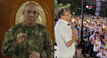 General Eduardo Enrique Zapateiro äußert sich aggressiv gegen den linken Kandidaten und Spitzenreiter in den Umfragen, Gustavo Petro