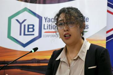 YLB-Präsidentin Karla Calderón, informierte über die Gespräche von Bolivien mit EU-Vertretern
