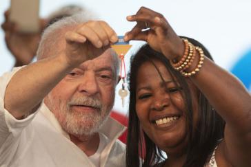 Lula nahm im Februar am Neustart des Wohnungsprogramms Minha Casa, Minha Vida in Santo Amaro teil