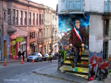 Wandbild zu Ehren Allendes in der Calle Almirante Montt, Valparaíso