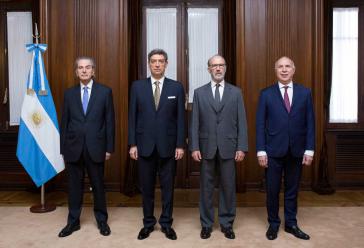 Die vier Richter des Obersten Gerichtshofs: Juan Carlos Maqueda, Horacio Rosatti, Carlos Rosenkrantz, Ricardo Lorenzetti (v. l. n. r. )