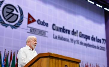 Brasiliens Präsident Lula da Silva bei seiner Rede in Havanna