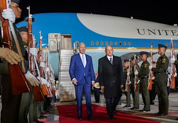 Ein seltener Gast: Im Januar 2023 empfing Mexikos Präsident Andrés Manuel López Obrador Joe Biden am Flughafen