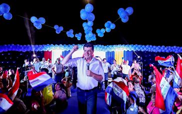 "Der Wandel kommt" ist der Wahlslogan des Kandidaten des Oppositionsbündnisses Concertación Nacional 2023, Efraín Alegre