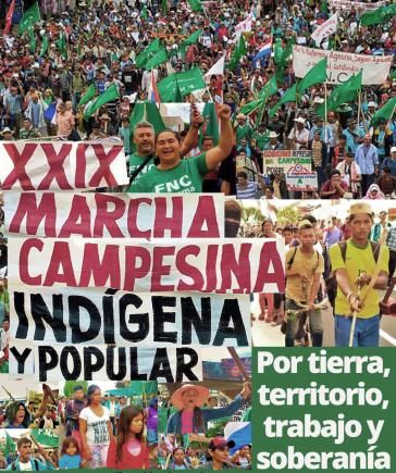 Tausende beteiligten sich am " XXIX Marcha Campesina, Indígena y Popular" in Paraguays Hauptstadt