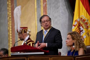 Präsident Gustavo Petro im spanischen Kongress im Rahmen eines Staatsbesuchs