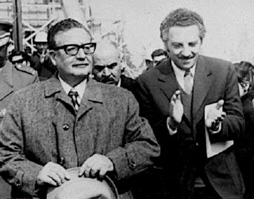 Chiles Präsident Allende mit Miguel Lawner