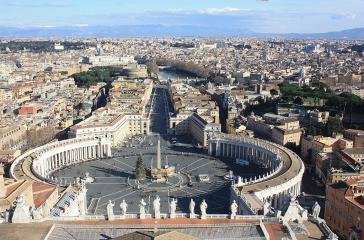 Vatikan, Blick vom Petersdom nach Osten und zum Petersplatz