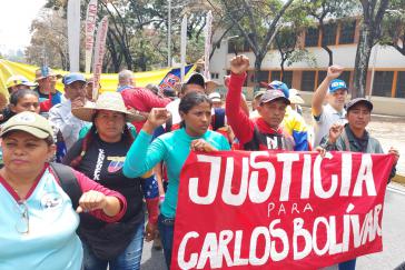 "Gerechtigkeit für Carlos Bolívar" forderten die Demonstranten in Caracas