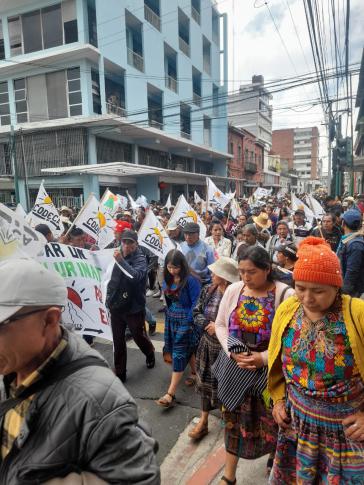 Demonstration der Landarbeiterorganisation Codeca am 12. Oktober in Guatemala-Stadt Demonstration der Landarbeiterorganisation Codeca am 12. Oktober in Guatemala-Stadt