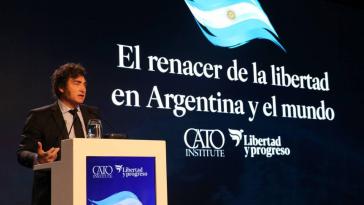 Milei bei der Konferenz "Die Wiedergeburt der Freiheit in Argentinien und der Welt" am 12. Juni in Buenos Aires