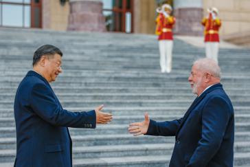 Lula da Silva und Xi Jinping am 14. April 2023 in Beijing. Brasilien ist Chinas größter Handelspartner in Lateinamerika