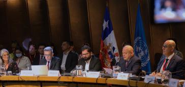 Auftaktsitzung der COP3 mit dem chilenischen Präsidenten Gabriel Boric