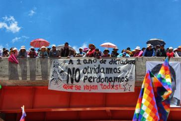 Demonstration in Peru am 10. Januar zum Gedenken an die vor einem Jahr bei Protesten in der Region Puno Ermordeten