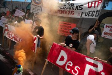 Protestaktion der Unión de Trabajadores de PedidosYa gegen die Entlassungen