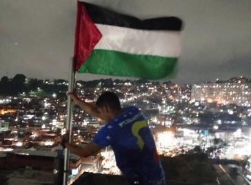 Palästina-Flagge in der Comuna El Panal, Barrio 23 de Enero in Venezuelas Hauptstadt Caracas