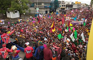 Präsident Maduro bei einer Kundgebung in Guanare, Hauptstadt des Bundesstaates Portuguesa, am 14. Juli