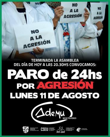 "Nein zur Aggression" Streikaufruf der Lehrergewerkschaft Ademu in Uruguay