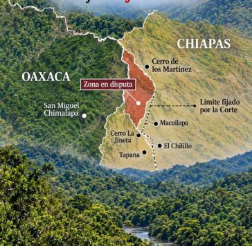 In dieser Region im Grenzgebiet zwischen Oaxaca und Chiapas spielt sich der Konflikt ab
