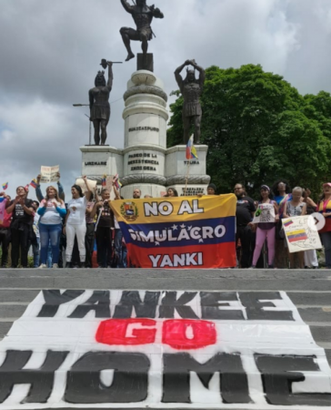Soziale Bewegungen in Venezuela hatten zu Protestaktionen gegen die US-Militärübung aufgerufen