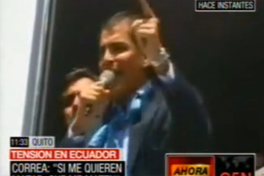 Rafael Correa: "Wenn ihr den Präsidenten töten wollt: Hier bin ich!" 