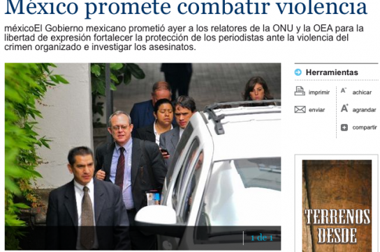 Im medialen Interesse: UNO-Mann Frank La Rue in der Tageszeitung "Prensa Libre"