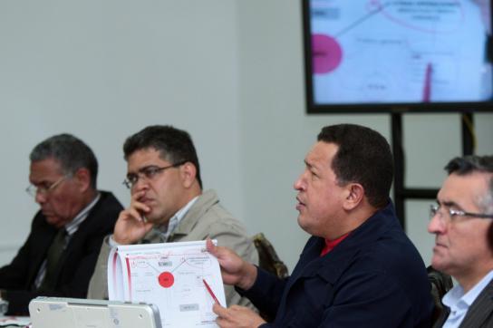 Hugo Chávez vergangene Woche mit seinem Kabinett
