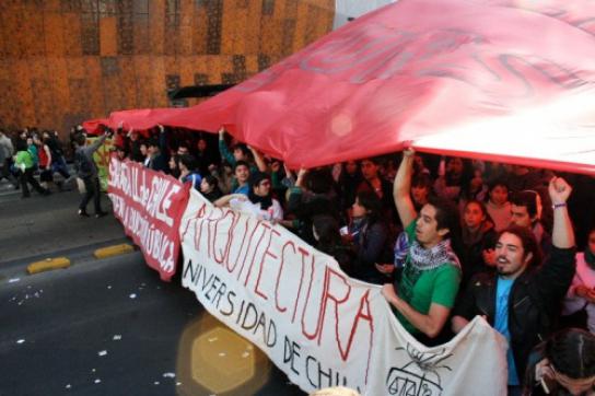 Demo von Studierenden in Chile