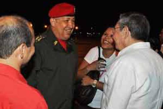 Chávez bei seiner Ankunft in Havanna