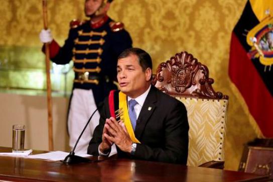 Präsident Correa rief die Opposition zum Dialog und Gewaltverzicht auf