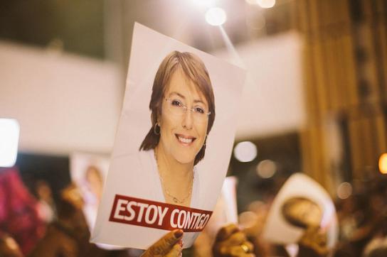 Bild aus dem Wahlkampf von Michelle Bachelet in Chile