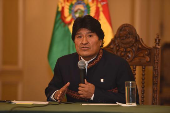 Boliviens Präsident Evo Morales bei der Pressekonferenz am Montag in La Paz