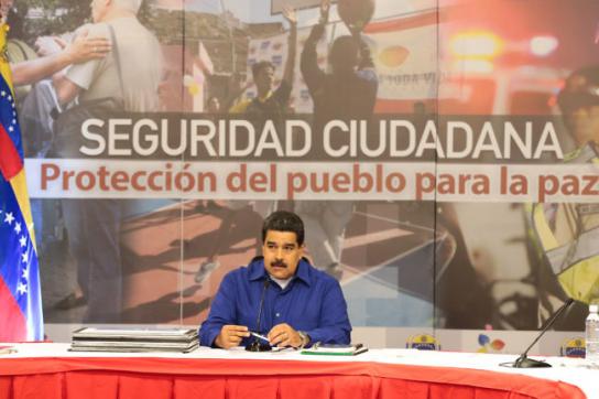 Venezuelas Präsident Nicolás Maduro stellt das neue Sicherheitskonzept vor