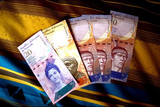 Der Bolívar, die Landeswährung von Venezuela