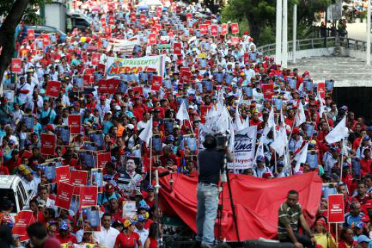 Protestzug von Ernährungsministerium in Caracas, Venezuela