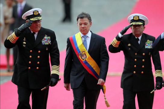 Juan Manuel Santos bei Amtseinführung 2010